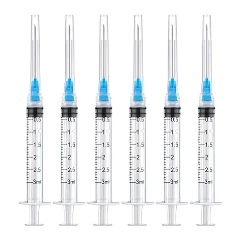 20 Pack 3ml Disposable Luer Lock Syringes with 23Ga 1 Inch Stainless Needle Individually Sealed Packed For Pet Farm Animal