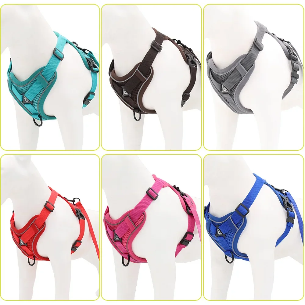 Pet Reflective Nylon Dog Harness No Pull Adjustable Medium Large Naughty Dog Vest Safety Vehicular Lead Walking Running
