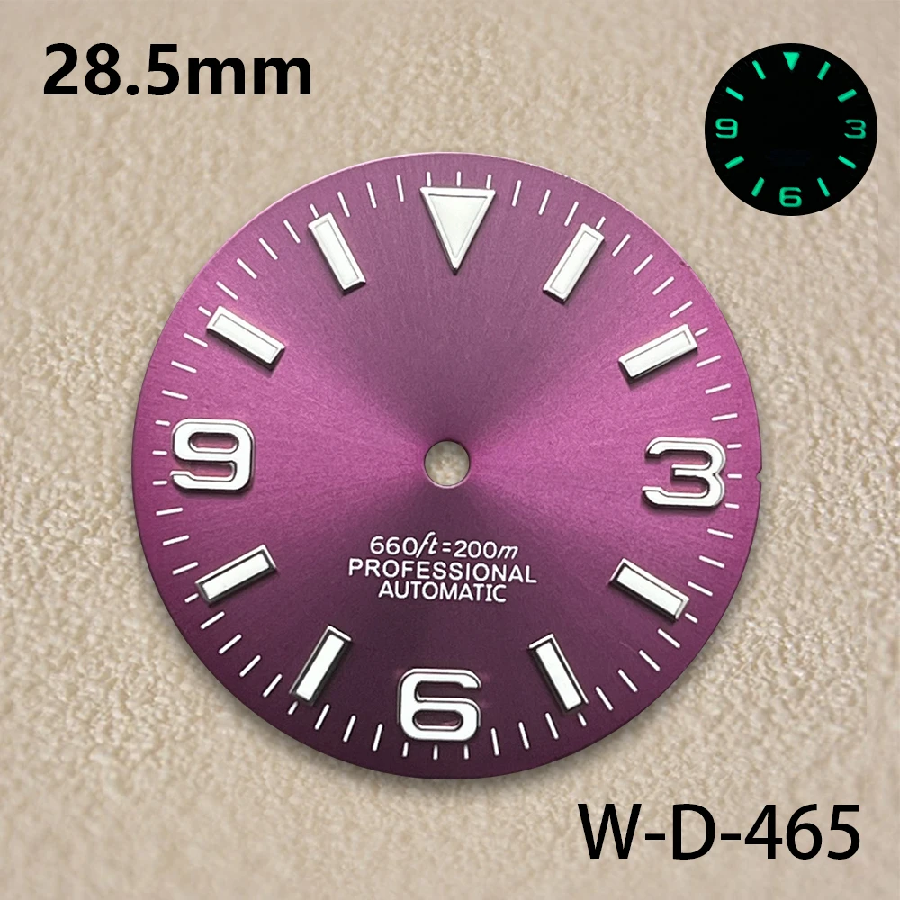 Cadran Ex Plorer avec Logo S, 28.5mm, adapté au mouvement japonais NH35/NH36, vert lumineux, rayons solaires, haute qualité, accessoires modifiés