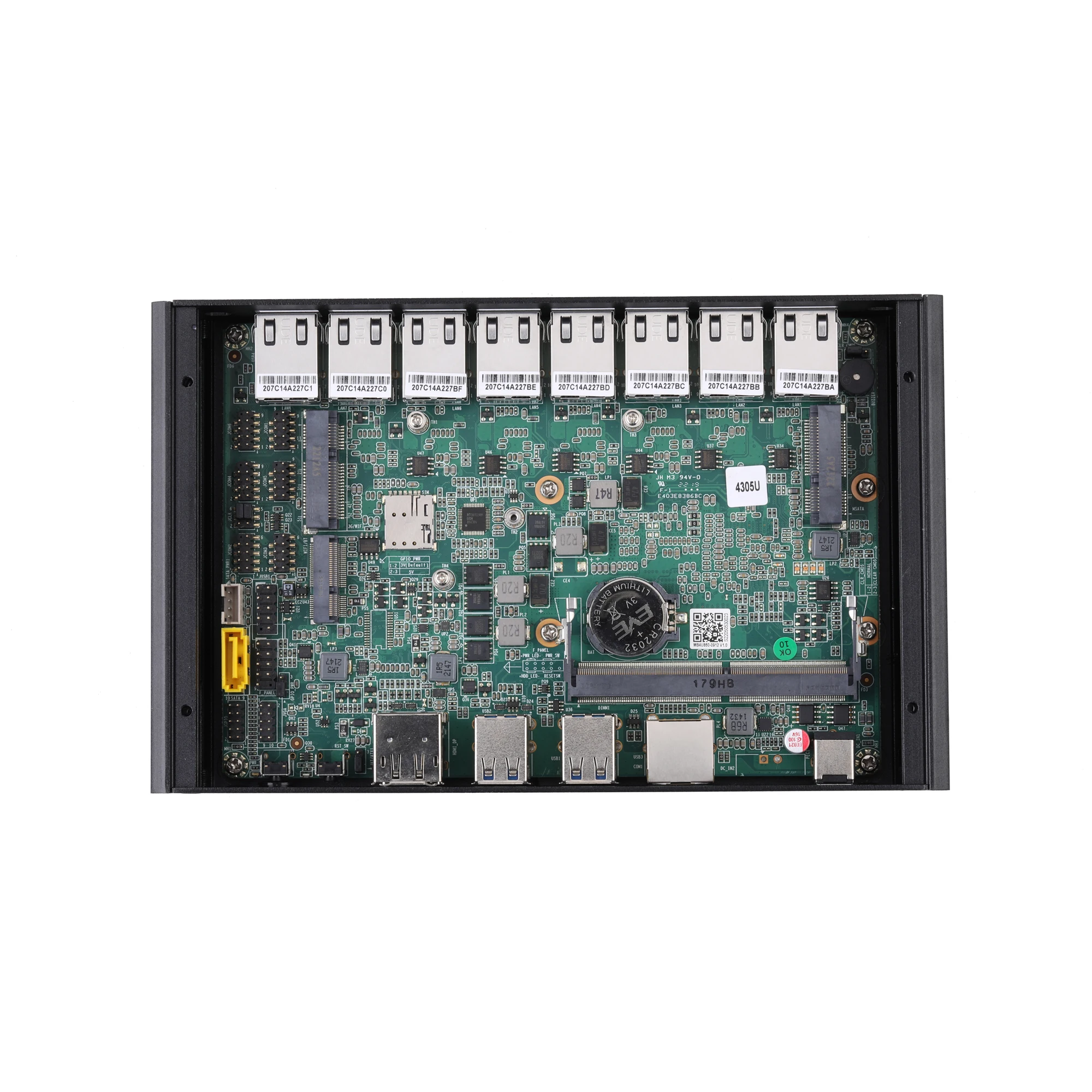 Qotom-Mini ordenador sin ventilador, 8x2,5G Lan,Gen 8th, 10th, 4305U, 10110U, 10210U, 10710U, DP, 4USB3.0, Proxmox, Pfsense, 8 LANs
