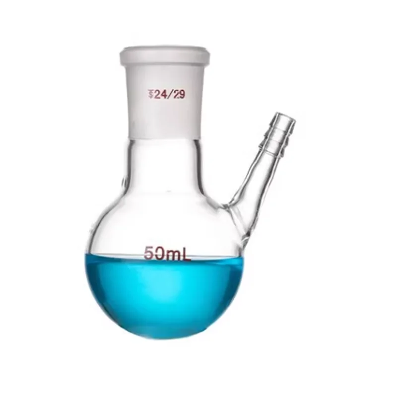 Single branch flask with glass standard mouth, round bottom vacuum reaction bottle, 10/25/50/100/250/500/1000/2000ml