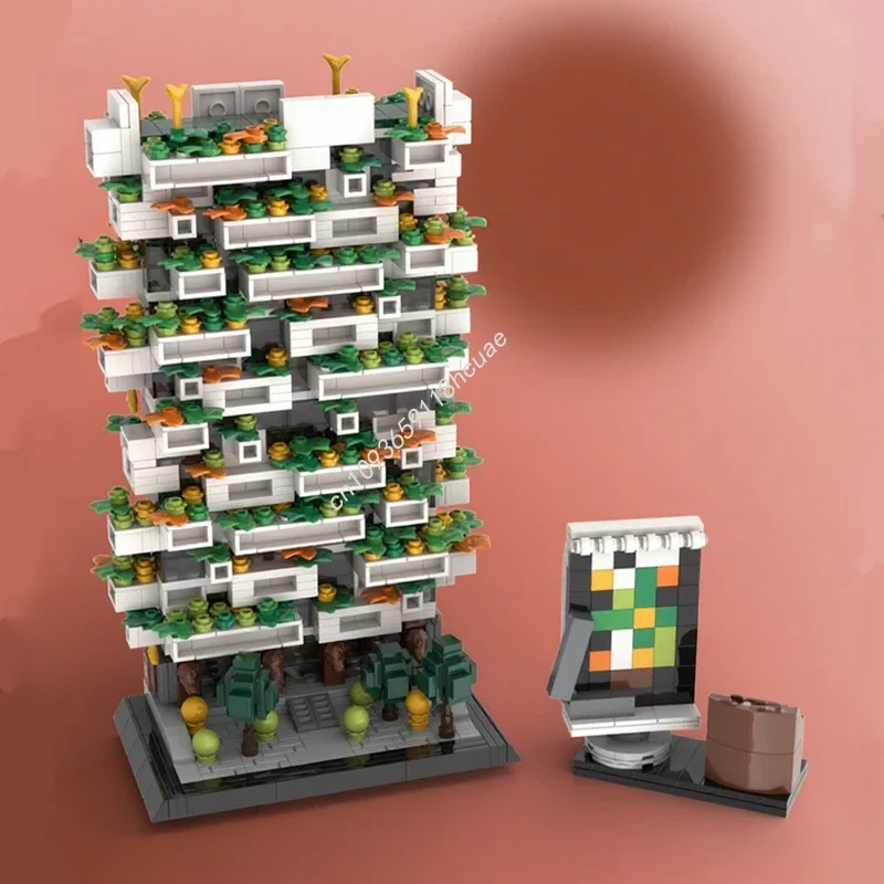 1488pcs MOC Vertical Forest Tower Architecture Building Blocks Christmas Gift DIY Limited Edition Architecture Ideal for Showcas