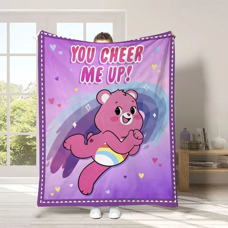New Hot Cute Cartoon Care Bears Creative Peripheral Cute Blanket Flannel Print Warm Soft Home Bedroom Blanket Supplies view 5