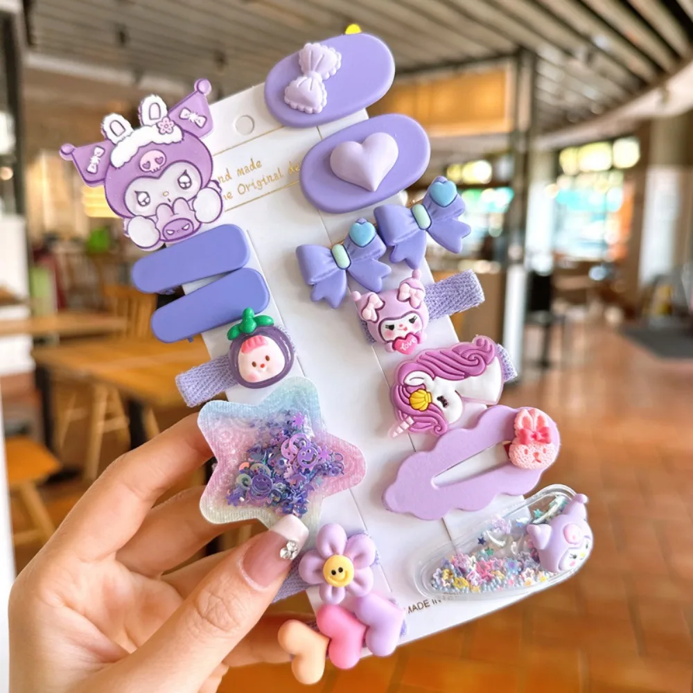 14Pcs Sanrio Cute Kuromi Disney Girls Hair AccessoriesWomen Hairpin Set Little Girl Cartoon Hair ClipsCute Hello Kitty Baby Pins