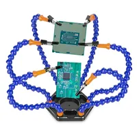 Soldering Station with Six Flexible Arms Metal Base Soldering Tool 6 Soldering Aid Vise Aluminum Base for  Repair