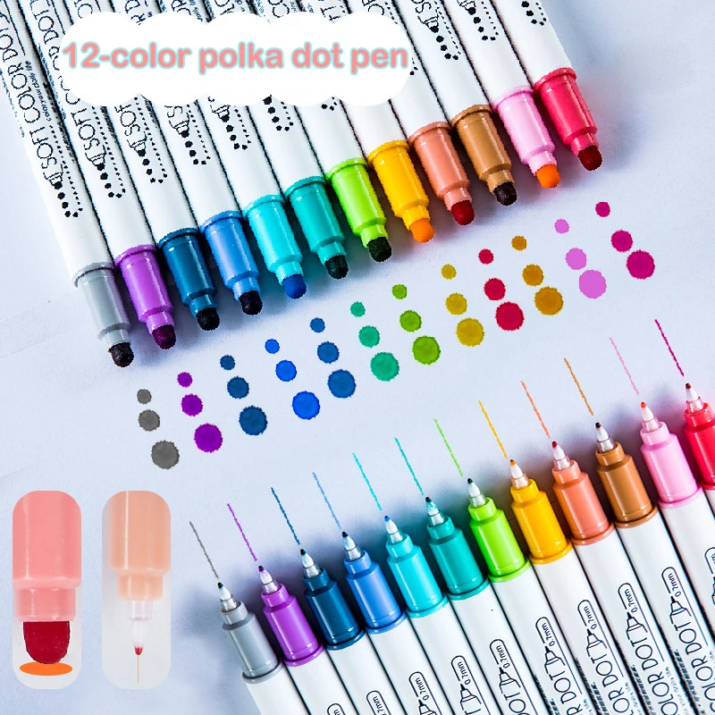 

6Pcs Double Tip Fine Pen Light Color Dot Painting Brush Set Marker Painting Set Painting Pen Office School Supplies Art Supplies
