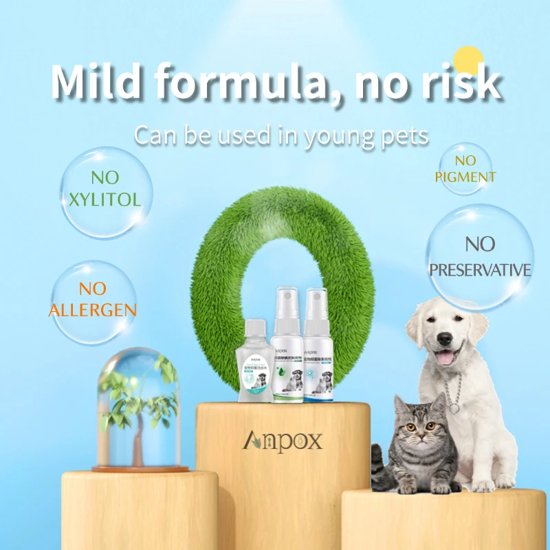 مجموعة العناية بالحيوانات الأليفة Anpox 3 في 1: تنظيف الأسنان، التحكم المضاد للبكتيريا والعث - حجم السفر، للقطط والكلاب #3