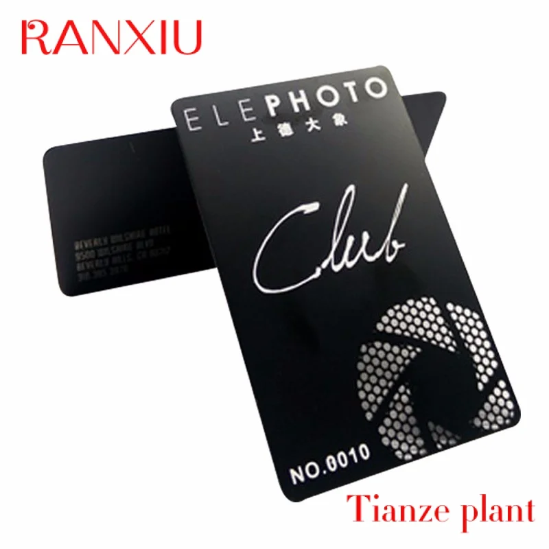 Custom Laser Printing RFID N Card 0.8 atte Bla  etal ith Stier etal Card  Busins RFID VIP Card