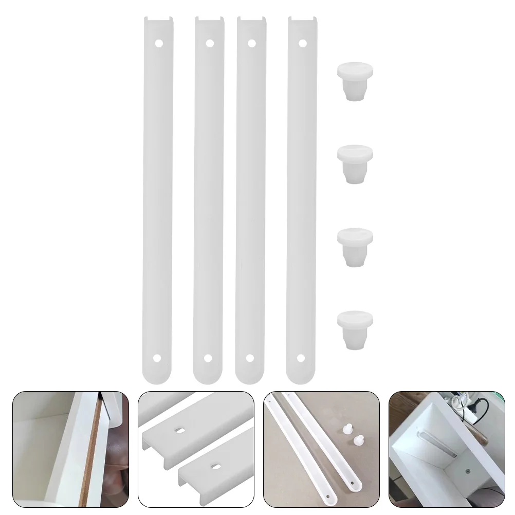 2 Sets Adjustable Drawer Slides Track Replacement Parts Slideshow Rail Bracket White Travel