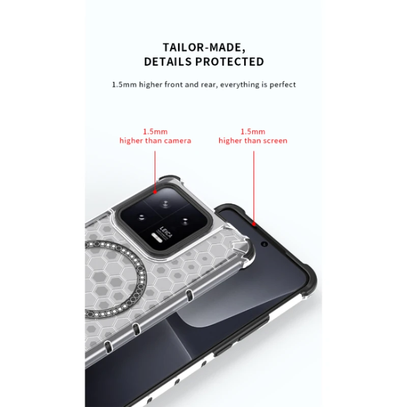 For Xiaomi 13 Pro 5g Magnetic Ring Back Cover Phone Case Magsafe Ring Wireless Charge Lens Protect Shockproof Coverage Cases