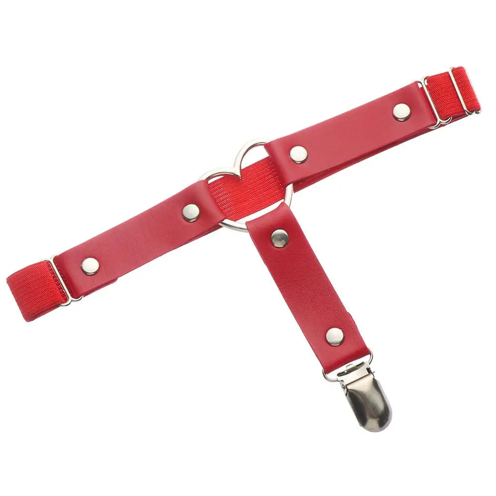 สร้อยคอหนัง PU สีชมพูแบบพังก์เมทัลประดับพู่ห้อย สร้อยคอแบบโชคเกอร์ สายคล้องคอแหลมเซ็กซี่ สร้อยคอผู้ชายสำหรับผู้หญิง เครื่องประดับสไตล์โกธิค