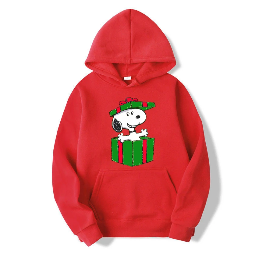 Men's Cartoon Autumn/Winter New Snoopy Gift Box Casual Sports Hoodie Women's Street Fashion Couple street pullover