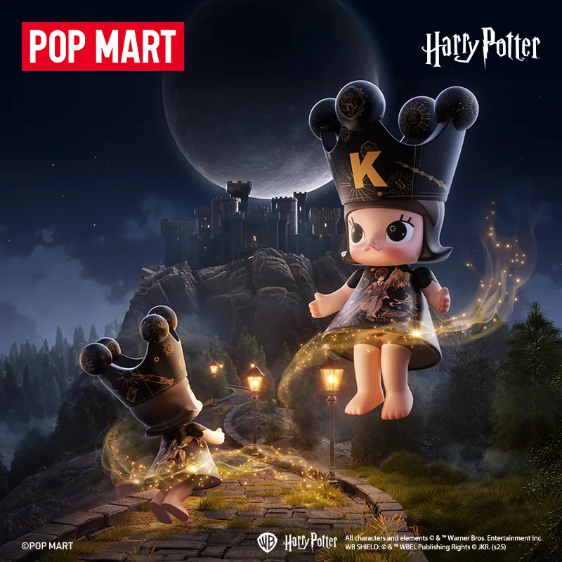 Autêntico POPMART Mega Space Molly Harry Potter 400% e 1000% Ornamento Figura de ação Coleção de batimentos cardíacos Tendência Presente de Natal