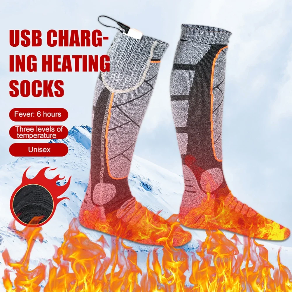 

Heated Socks Man Winter Rechargeable Outdoor Sport Thermal Heated Foot Warmer Ski Sports Heating Socks Warm Snowmobile Skiing