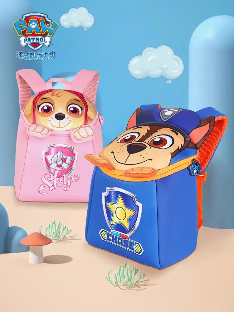100% Original Paw Patrol Cartoon Children Back packs Boys Girls Chase Skye Kids Boys Bag Dolls  Plush Toy Birthday Gift
