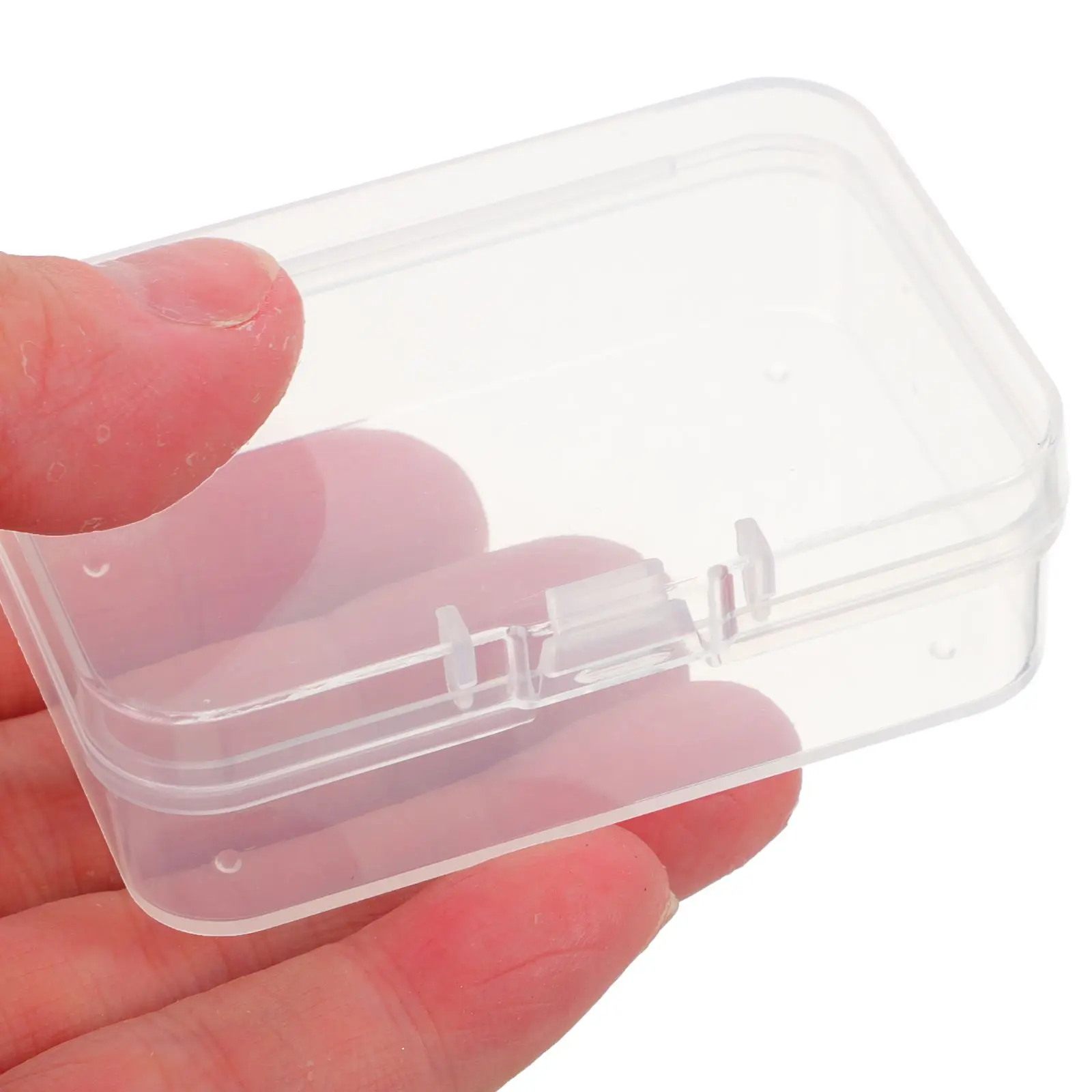10 Pcs Plastic Boxes Clear Mini Storage Organizer Rectangle Containers PP Small Transparent Beads Cases White Long