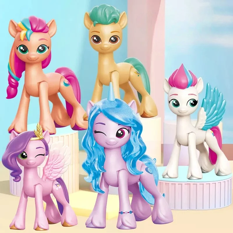 6pcs My Little Pony A Generation We Are Good Friends Figure Cute Movable Model Doll Funny Toys Birthday Gift