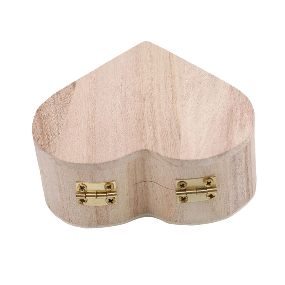 

Heart Shaped Wooden Jewelry Box Durable Storage Display Long Lasting Material Perfect Gift Valentine Day Wedding Ornament Wooden