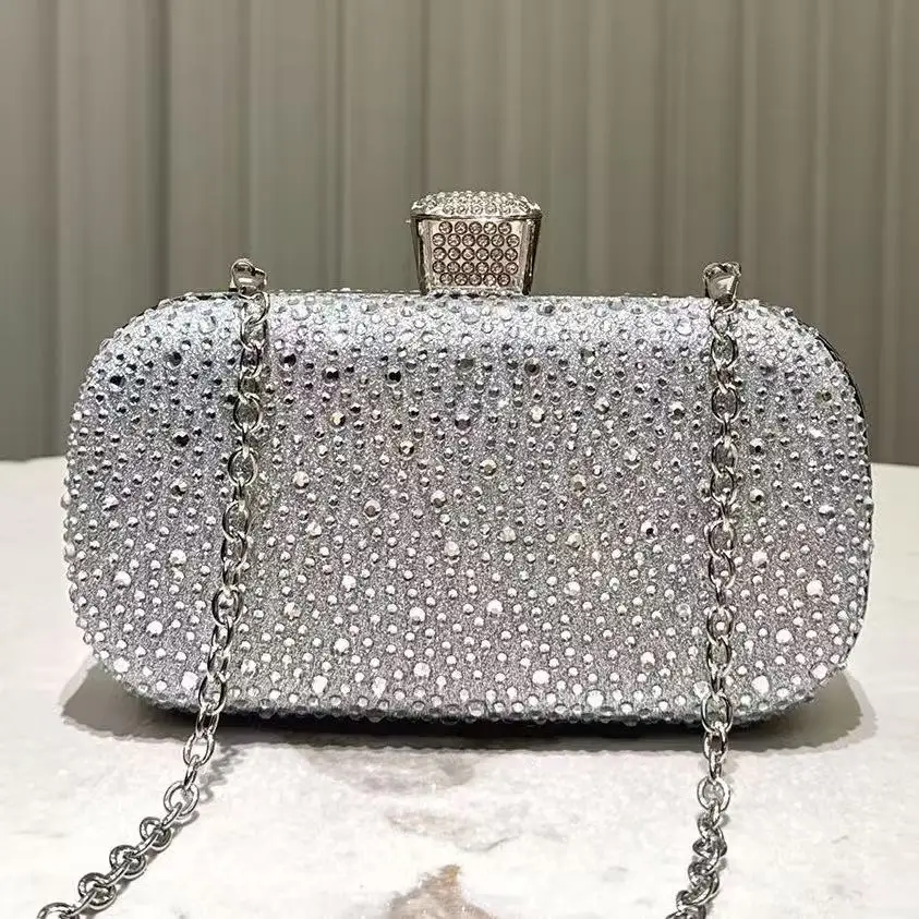 

Gold Evening Bags for Women 2025 New Rhinestone Clutches and Purse Female Party/Dinner/banquet Handbags Prom Chain Shoulder Bags