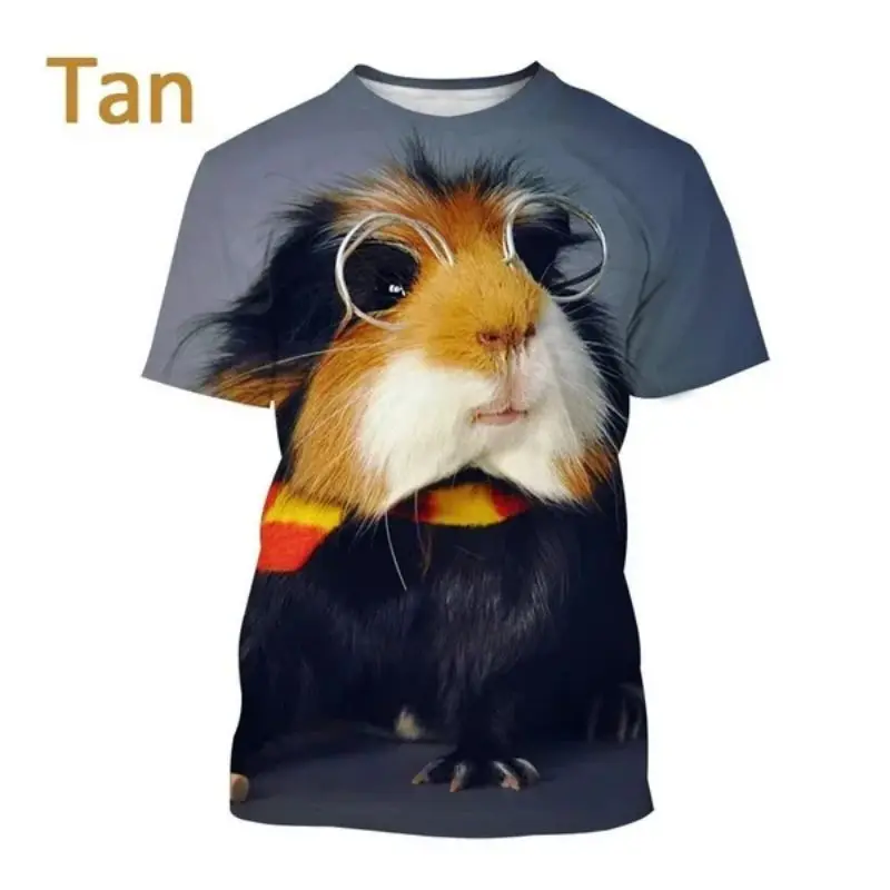 Summer Animal Guinea Pig 3D Printing T Shirt Unisex Casual Male and Female Short-sleeved Printed Round Neck T-shirt