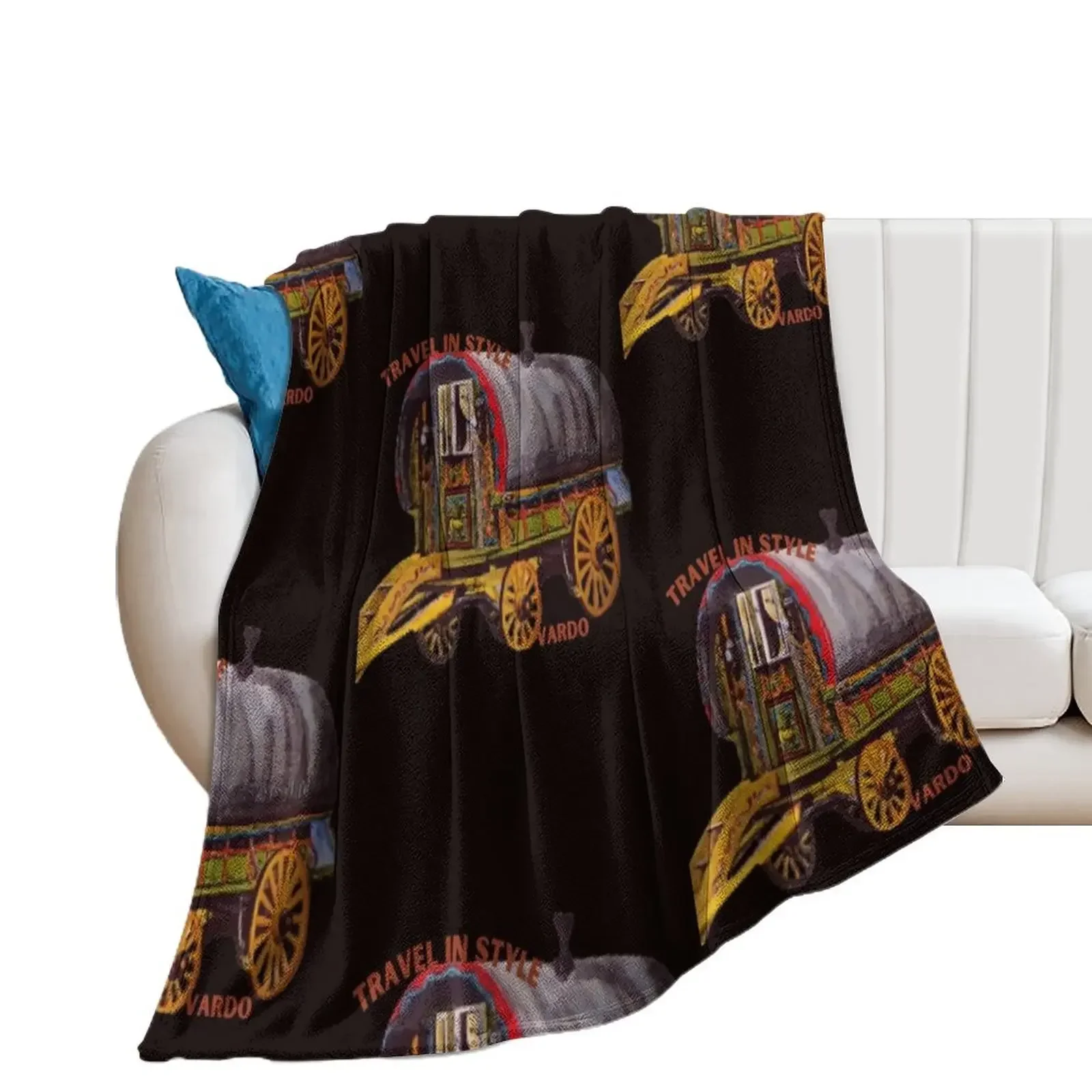 

romany gypsy,traveller vardo bowtop caravan Throw Blanket Luxury Camping Custom Picnic Blankets