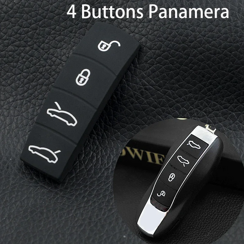 For Porsche Cayenne Macan 911 Boxster Cayman Panamera 3/4 Silicone Rubber Key Button Pad Car Key Button Pad Replacement