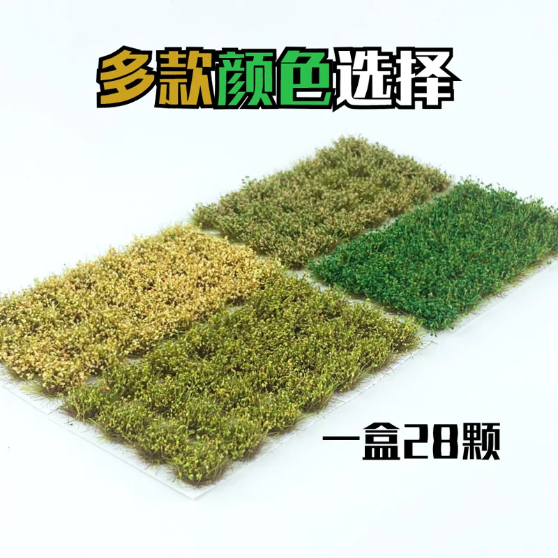 Miniature Grass Tufts Cluster Ho 1:72 Scale Military Scene Materials  Railway Train Layout Diy Model Making for Diorama 28PCS