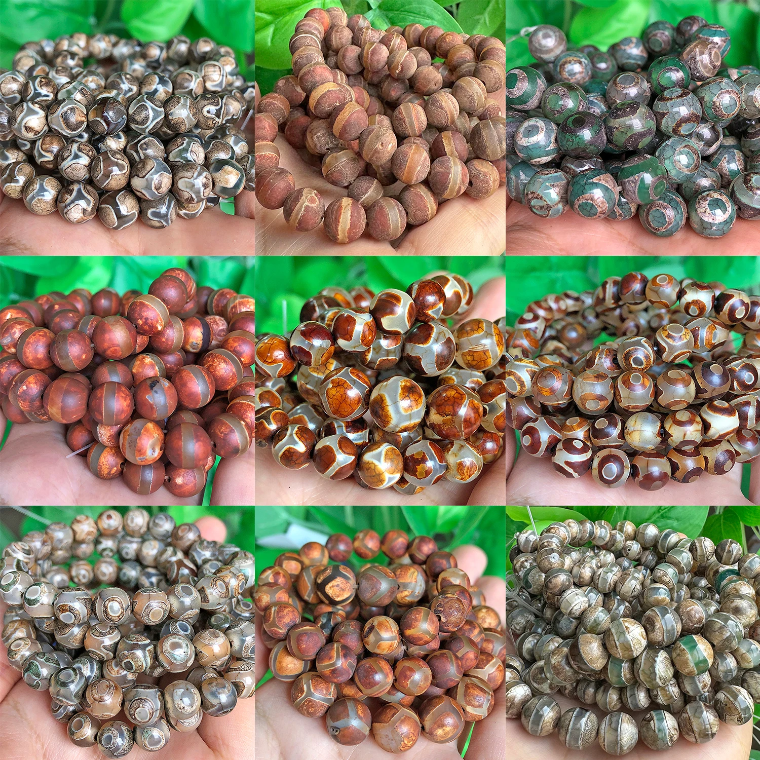 

8mm Natural Stone Tibetan DZI Beads Gorgeous Vintage Agate Beads Loose Spacer Beads for Jewelry Making DIY Bracelets Necklace