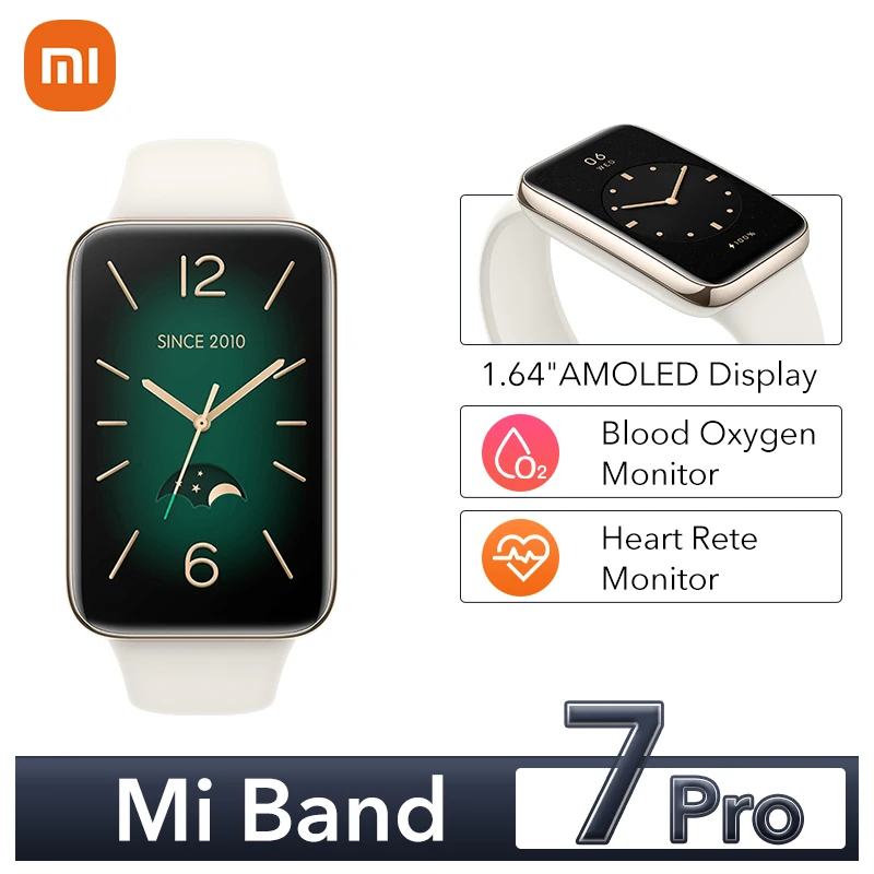 

Умный Браслет Xiaomi Mi Band 7 Pro, водонепроницаемый фитнес-трекер с AMOLED экраном, GPS, датчиком уровня кислорода в крови