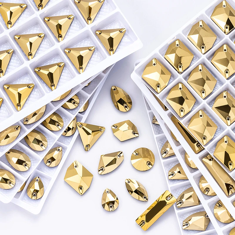 Nibiru Aurum Top Quality Sew On Rhinestones Flatback Strass Crystals for DIY Clothes Dress Accessories Garment Sewing Supplies