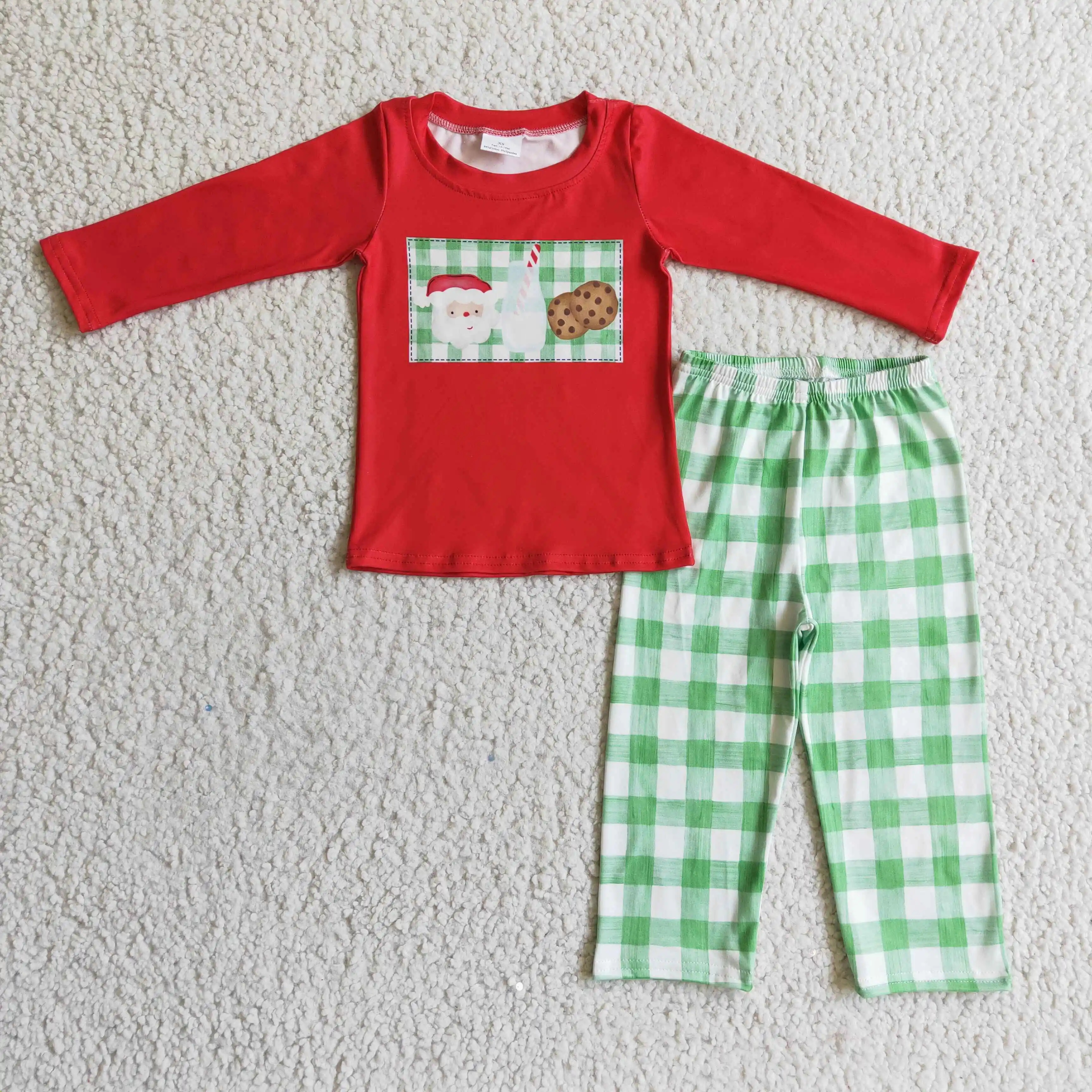 

BLP0109 Kids Christmas Clothing Boys Long Sleeve Top And Long Pants Pajamas Cartoon Print