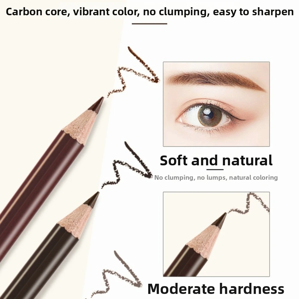 Natural Double-Ended Eyebrow Pencil Waterproof Matte Finish Eyebrow Tool 4 Colors Long Lasting Brow Comb Brush Cosmetics Use