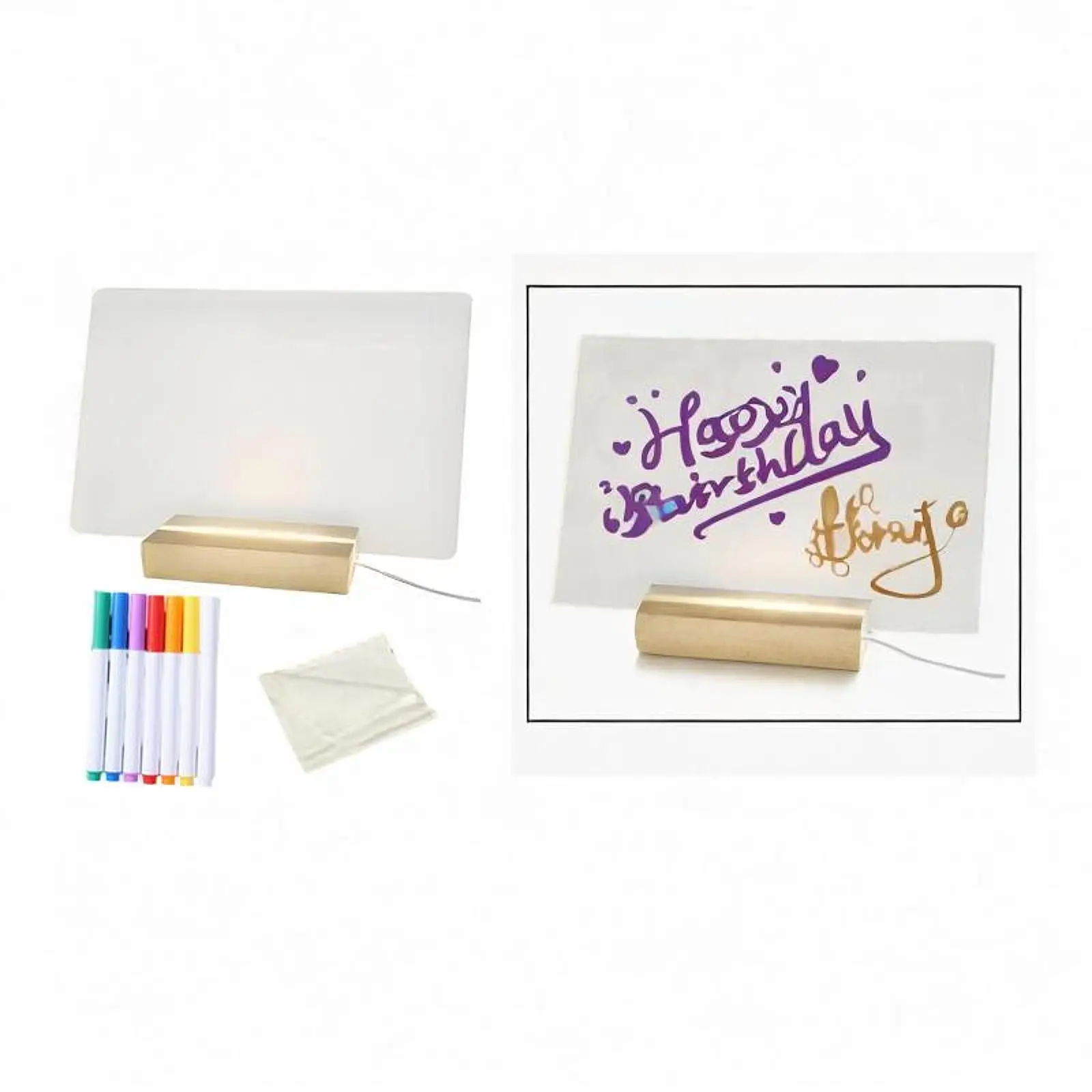 Acrylic Drying Erase Board Crafts Centerpiece Table Decoration Bright LED Light for Home Indoor TV Cabinet Farmhouse Living Room