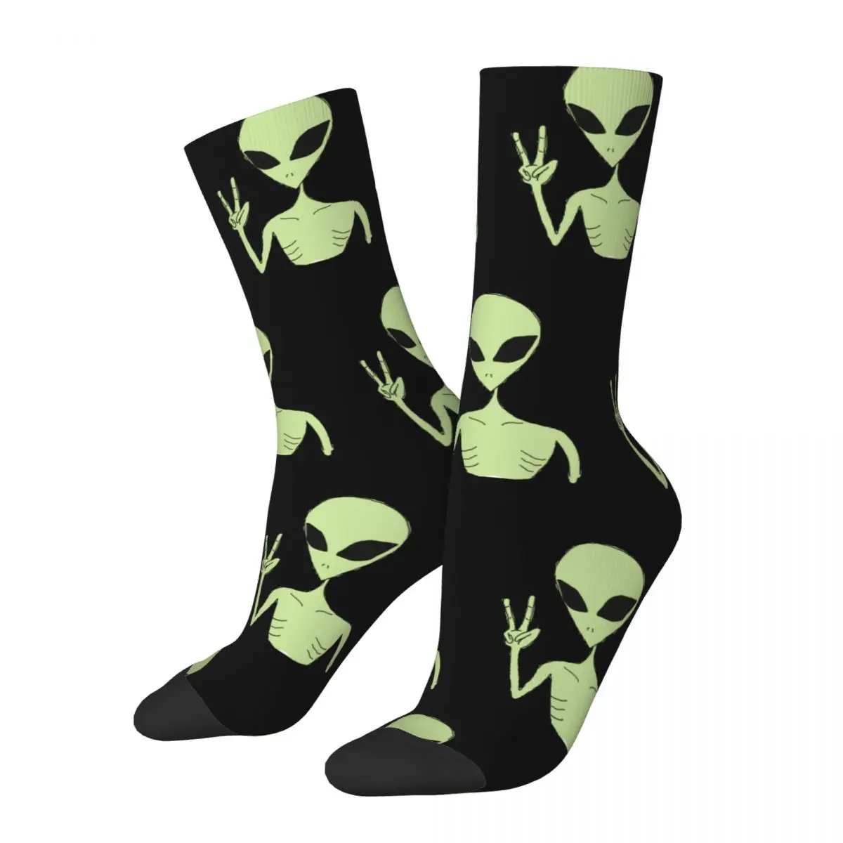 

Hip Hop Retro Peace Alien Crazy Men's Socks Unisex Street Style Seamless Printed Funny Novelty Crew Sock Boys Gift