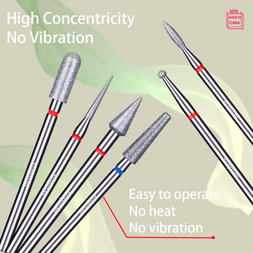 6 pçs/set diamante prego broca manicure rebarba cutícula pele morta limpa fresas elétricas manicure broca acessório