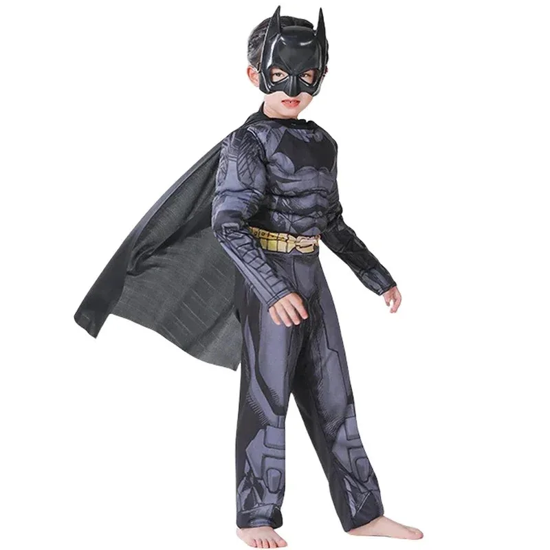 L2025l Anime nuevo superhéroe Batmans Cosplay disfraz muscular Batma Zentai monos traje Halloween disfraces de Carnaval