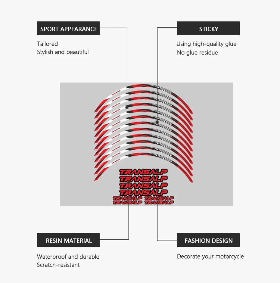 Naklejka na koło motocykla wodoodporna naklejka na piastę obręcz taśma w paski 17 cali dla Transalp XL700V 700 2008 2009 2010 2011