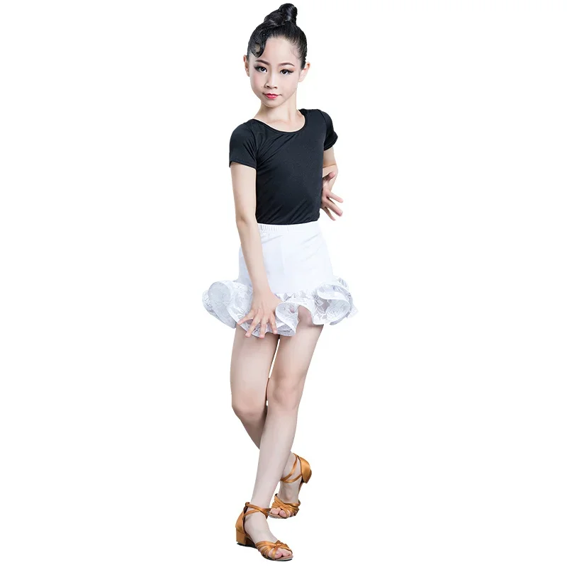 Kids Latin Dance Dress Practice Dresses Leopard Latin Performance For Women Girls Spandex Competition Examination Dance Skirt