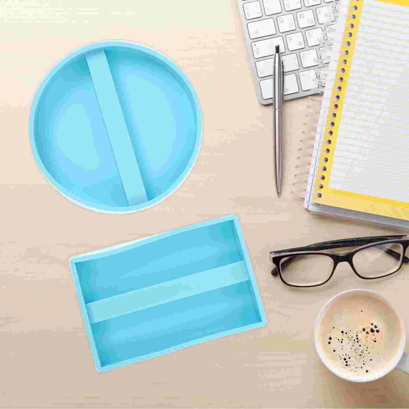 

2 Pcs Business Card Holder Mold DIY Silicone Brackets Storage Box Crystal Epoxy Casting Silica Gel Molds Cards Cell Phone