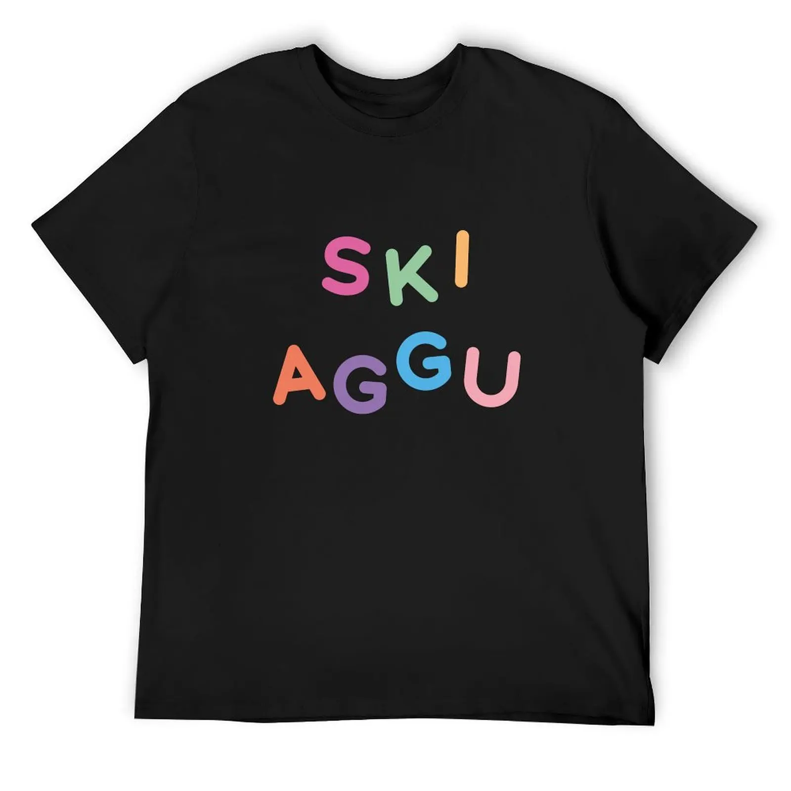 Ski aggu colorful T-Shirt cotton graphic tees summer clothes fruit of the loom mens t shirts