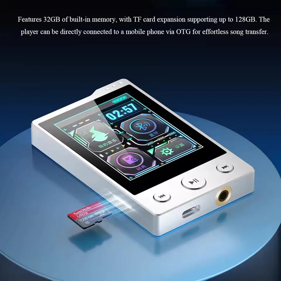 مشغل MP3 160 جيجابايت (32 جيجابايت + 128 جيجابايت) بلوتوث سبائك الزنك 2.4 بوصة تعمل باللمس راديو FM محمول Mp3 Mp4 مشغل موسيقى AB تكرار 2025 #3