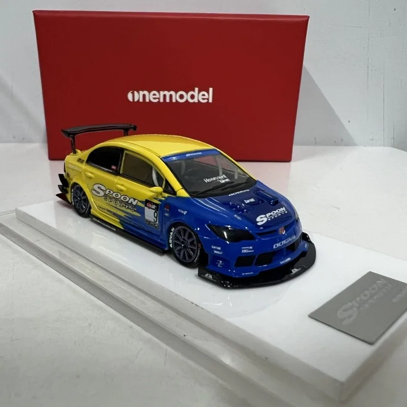 Diecast 1/64 Scale Honda Spoon Type R No. 9 Racing Car Model Resin Honda Spoon Type R Sports Car Model Decoration