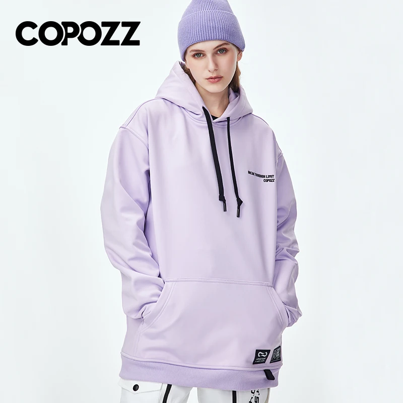 COPOZZ-Sweat à capuche de ski coupe-vent pour hommes et femmes, veste de ski d'extérieur, sweat-shirt de snowboard chaud, sweat à capuche de neige, hiver