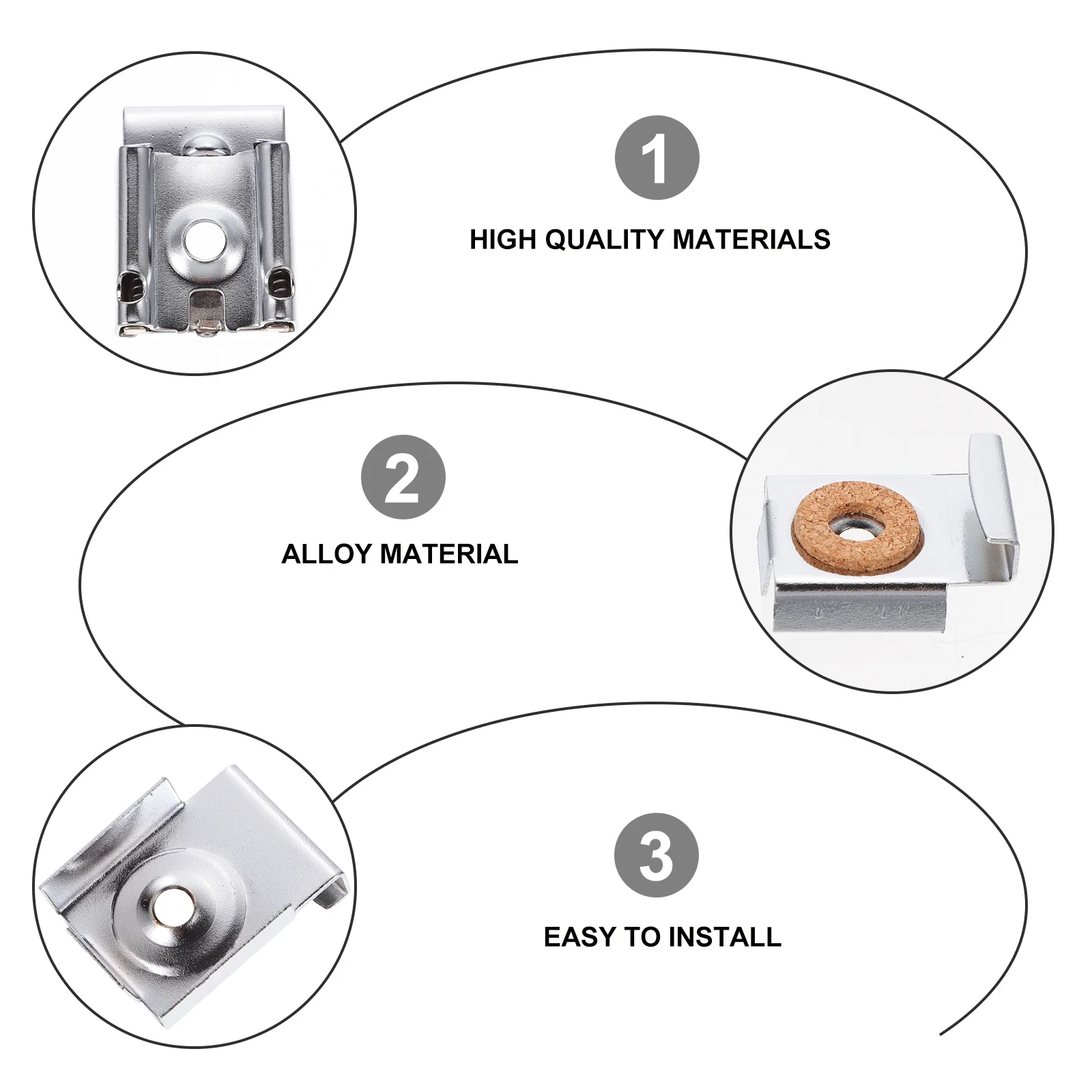 

Glass Mirror Clamps Iron Rustproof Waterproof Heat Resistant Strong Hold For Heavy Pictures Paintings Acrylic Glass