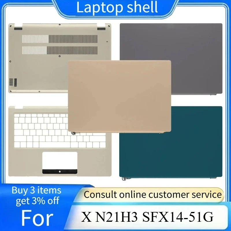 LCD screen back Brand new for Acer Extraordinary Swift X N21H3 SFX14-51G laptop cover/palm rest/bottom shell ABCD cover Hinge