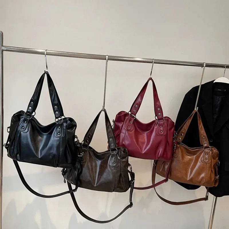 الموضة الكلاسيكية تنوعا ركاب حقيبة كتف سعة كبيرة حقائب اليد الرجعية حقائب السفر حمل الحقائب سستة افتتاح حقيبة تسوق المرأة #6