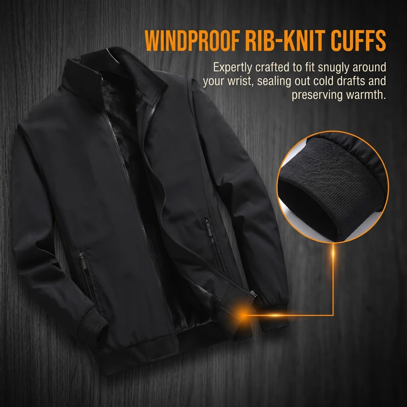 Neue Dicke Warme Winterjacken für Herren Herbst Thermische Innenjacke Herren Wintermantel Winddichte Parka-Jacke Business-Büromantel – Detail 8