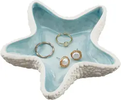 1 pc Jewelry Dish Tray Ceramic Jewelry Dish Ring Holder Trinket Dish Candy Dish Small Key Bowl for Birthday Home Party Decor