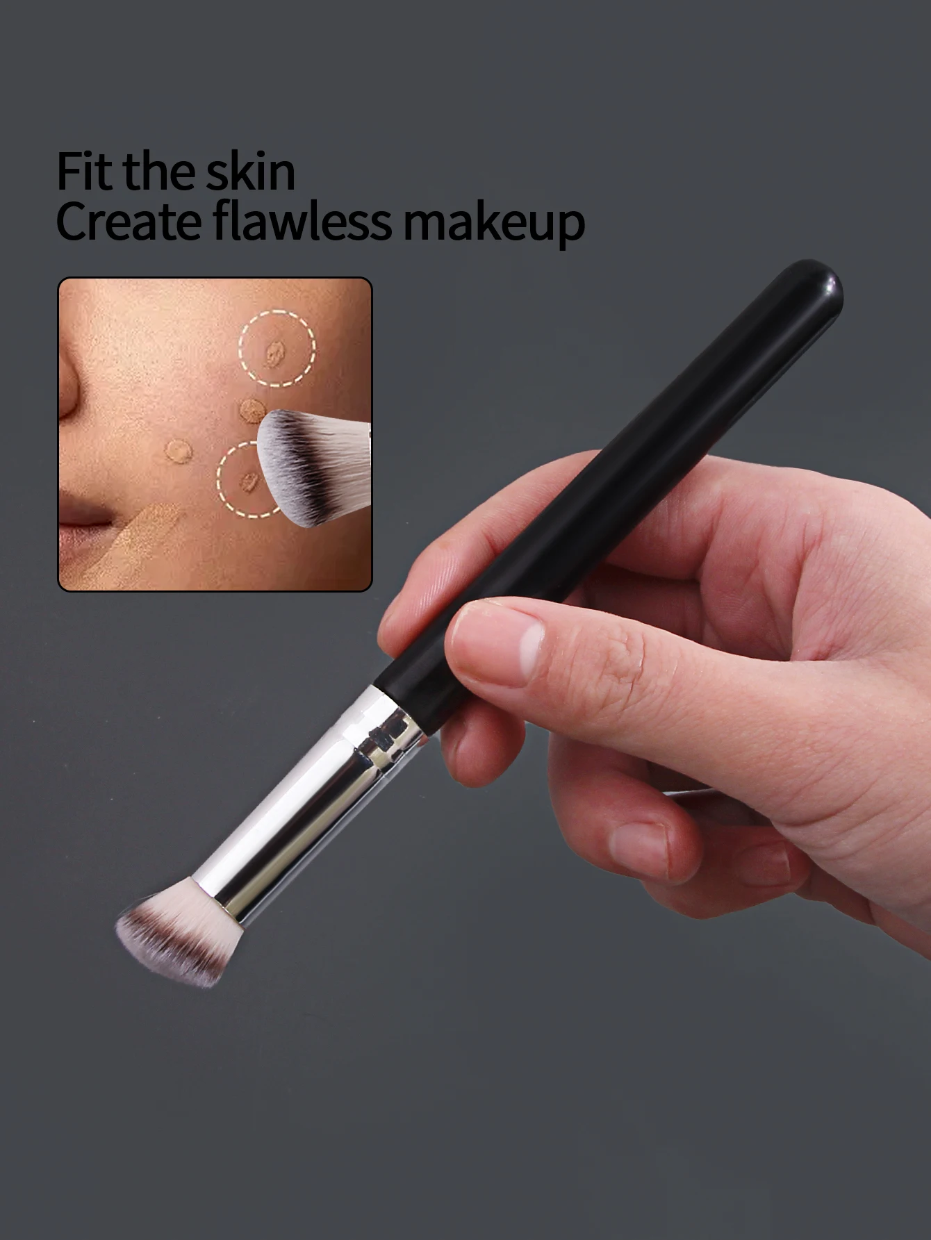 Brochas de maquillaje en crema correctora, base en polvo facial, corrector pulidor, colorete líquido, herramientas de maquillaje