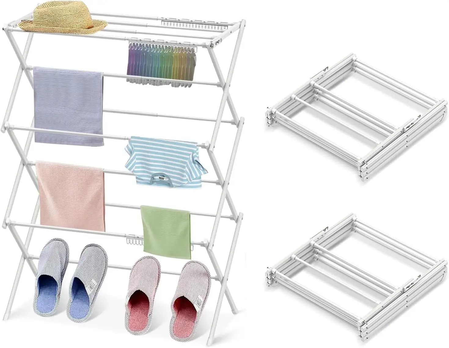 

Складная сушилка для белья, 2 шт., компактная и устойчивая к ржавчине, чисто белая